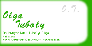 olga tuboly business card